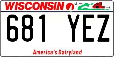 WI license plate 681YEZ