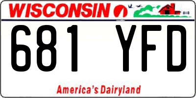 WI license plate 681YFD
