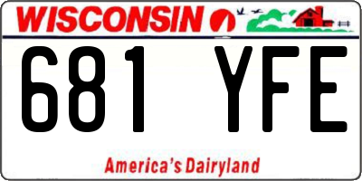 WI license plate 681YFE