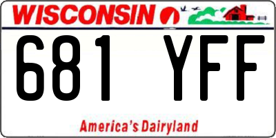 WI license plate 681YFF