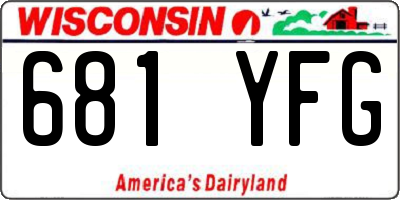 WI license plate 681YFG