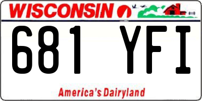 WI license plate 681YFI