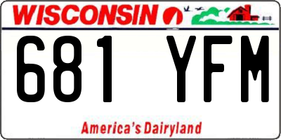 WI license plate 681YFM
