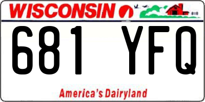 WI license plate 681YFQ