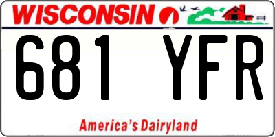 WI license plate 681YFR