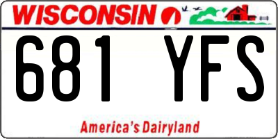 WI license plate 681YFS
