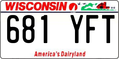 WI license plate 681YFT