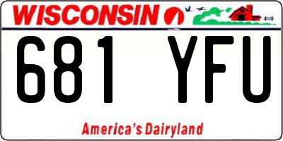 WI license plate 681YFU