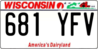WI license plate 681YFV