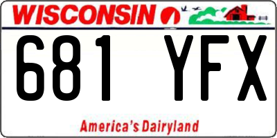 WI license plate 681YFX
