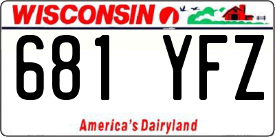 WI license plate 681YFZ