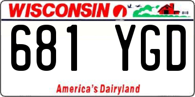 WI license plate 681YGD