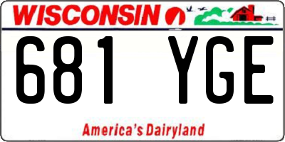 WI license plate 681YGE