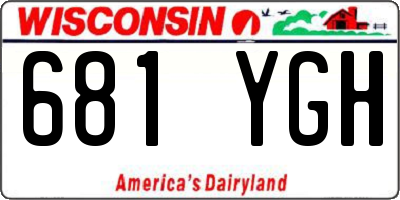 WI license plate 681YGH