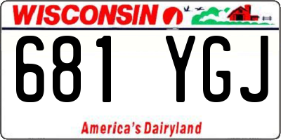 WI license plate 681YGJ