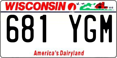 WI license plate 681YGM