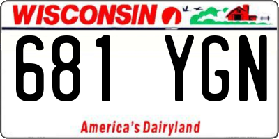 WI license plate 681YGN