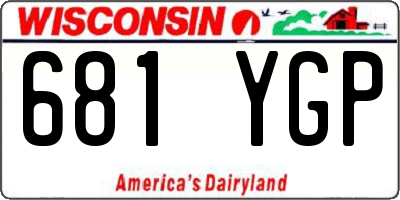 WI license plate 681YGP