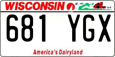 WI license plate 681YGX