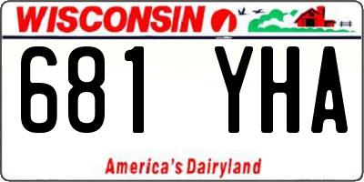 WI license plate 681YHA