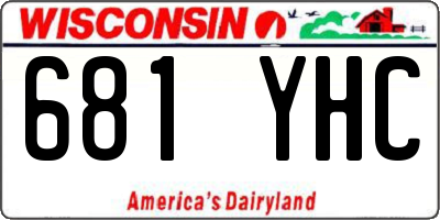 WI license plate 681YHC