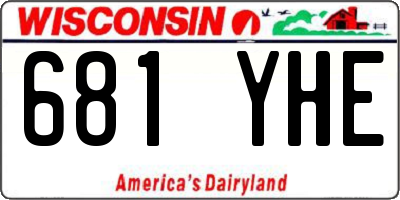 WI license plate 681YHE
