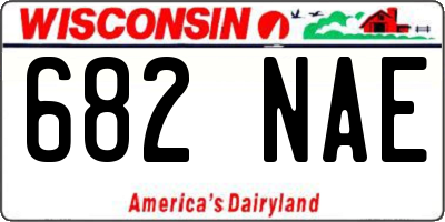 WI license plate 682NAE