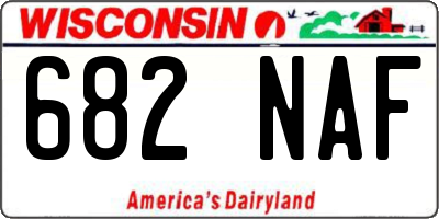 WI license plate 682NAF