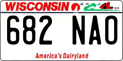 WI license plate 682NAO