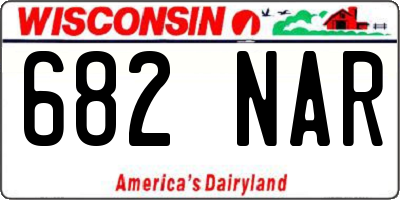 WI license plate 682NAR