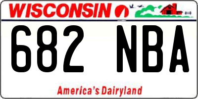 WI license plate 682NBA