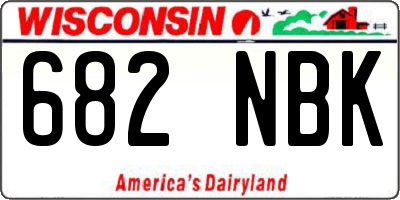 WI license plate 682NBK