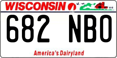 WI license plate 682NBO