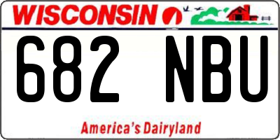 WI license plate 682NBU