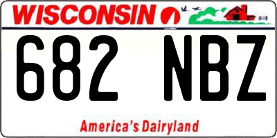 WI license plate 682NBZ