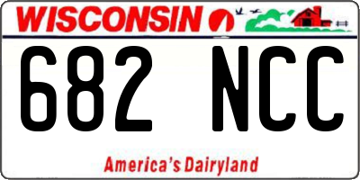 WI license plate 682NCC