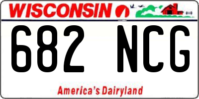 WI license plate 682NCG