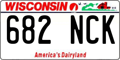 WI license plate 682NCK