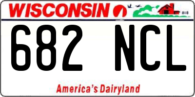 WI license plate 682NCL