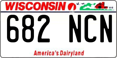 WI license plate 682NCN