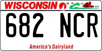WI license plate 682NCR