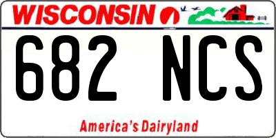 WI license plate 682NCS