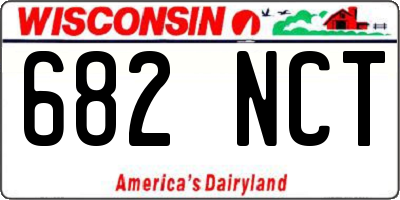 WI license plate 682NCT