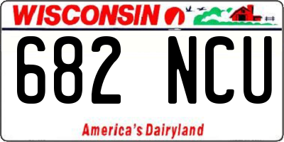 WI license plate 682NCU