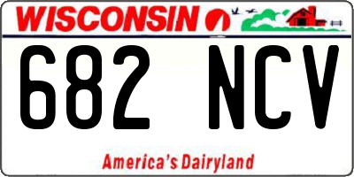 WI license plate 682NCV