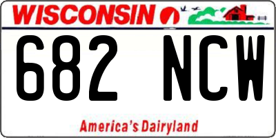 WI license plate 682NCW