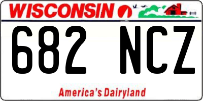 WI license plate 682NCZ