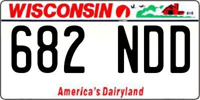 WI license plate 682NDD