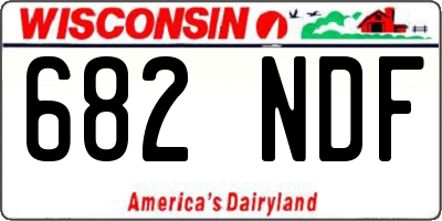 WI license plate 682NDF