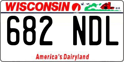 WI license plate 682NDL